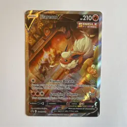 Pokemon Flareon V Full Art Promo Single Strike Holo SWSH179 Basic 210 HP - Image 1