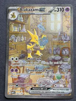 Pokemon Alakazam ex Special Illustration Rare Full Art Holo 310 HP 201/165 SV151 - Image 2