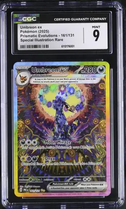 2025 Pokemon Prismatic Evolutions SIR Umbreon ex #161/131 CGC 9 - Image 1