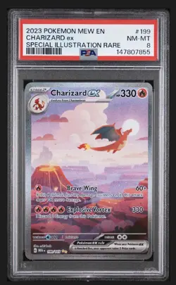 Pokemon Charizard ex 199/165 Violet 151 Special Illustration Rare PSA 8 - Image 1