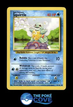 Squirtle 63/102 | Base Set Unlimited | Pokemon Common | NM - Image 1