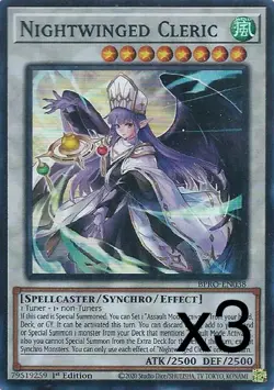 3X Yugioh Nightwinged Cleric BPRO-EN038 Super Rare 1st Edition NM - Image 1