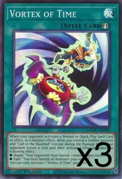 3X Yugioh Vortex of Time MZMU-EN009 Super Rare 1st Edition NM - Image 1