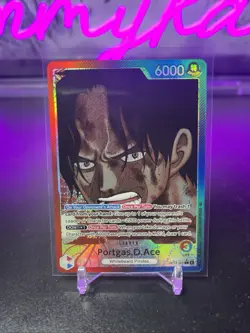 One Piece Portgas.D.Ace OP13-002 L Leader OP13 Carrying On His Will English - Image 1