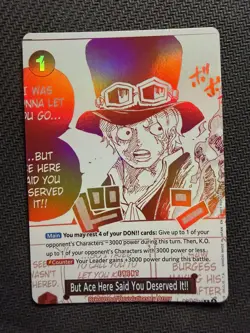 One piece RARE MISCUT “but ace here said you deserved it” parallel - Image 1
