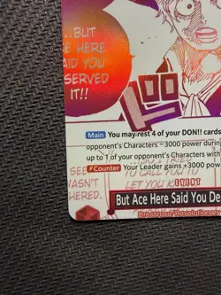 One piece RARE MISCUT “but ace here said you deserved it” parallel - Image 5