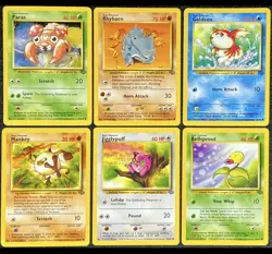 Jungle Vintage Pokemon Non Holo Unlimited Card Lot 6 Cards Old Sets Rare - Image 1