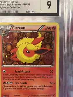 CGC 9 MINT Flareon 2013 Black Star Promos BW88 Holo Pokemon Card - Image 3