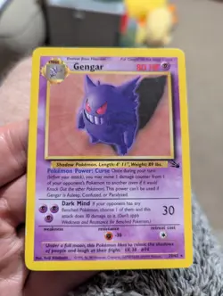 GENGAR NON-HOLO - 20/62 - Pokemon TCG Fossil Set Unlimited Card - Image 1