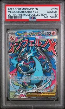 2025 Pokemon Mega Card 023 Charizard EX Ultra Premium Promo Graded PSA 10 - Image 1