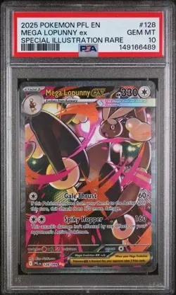 2025 Pokemon Phantasmal Flames Card 128/094 Mega Lopunny EX SIR Graded PSA 10 - Image 1