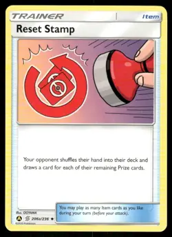Reset Stamp 206a/236 Unified Minds promo Pokemon TCG trading card - Image 1
