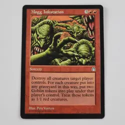 Magic The Gathering Mogg Infestation Stronghold Regular NM Card Red Sorcery Vtg - Image 1