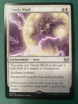 2024 Timely Ward R Commander: Duskmourn: House of Horror 107 NM MTG Magic - Image 1