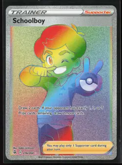 Schoolboy (Rainbow Secret Rare) 276/264 SWSH08: Fusion Strike Pokemon NM - Image 1