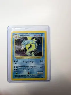 Pokemon TCG Gyarados Holo Rare Card 7/130 Base Set 2 Swirl - Image 1