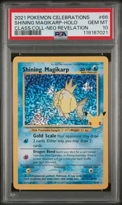 PSA 10 Shining Magikarp 66/64 Celebrations: Classic Collection 2021 Pokemon - Image 1