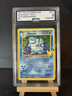 Blastoise 2/102 Holo - AGS 9 Mint (Celebrations) 25th Anniversary graded Pokemon - Image 1