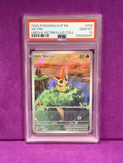 Pokemon 2025 Victini 208 Holo Promo Unova Victini Illustration Collection PSA 10 - Image 1