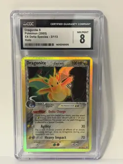2005 POKEMON EX DELTA SPECIES #3/113 DRAGONITE HOLO CGC 8 - Image 1