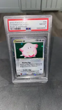 2003 POKEMON EX RUBY & SAPPHIRE #96 CHANSEY EX-HOLO PSA 8 - Image 2