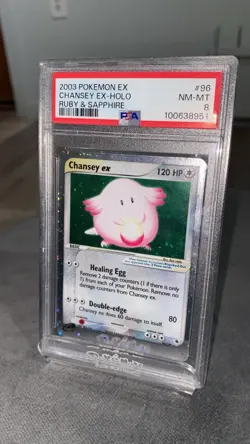 2003 POKEMON EX RUBY & SAPPHIRE #96 CHANSEY EX-HOLO PSA 8 - Image 3
