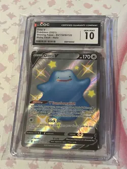 CGC 10 Pokemon TCG 2021 Shining Fates #SV118/SV122 Ditto V GEM MINT CGC 10 - Image 1