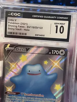 CGC 10 Pokemon TCG 2021 Shining Fates #SV118/SV122 Ditto V GEM MINT CGC 10 - Image 3