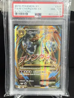2016 POKEMON XY EVOLUTIONS #101 FULL ART/M CHARIZARD EX PSA 8 NM-MY - Image 1