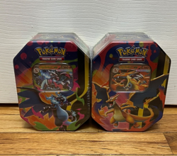 BRAND NEW-Pokemon TCG Mega Evolution Charizard ex X + Y Tins-SET OF 2 - Image 1
