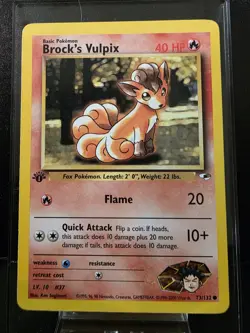 Pokemon TCG Gym Heroes Brock's Vulpix 1st Edition #73/132 - Image 1