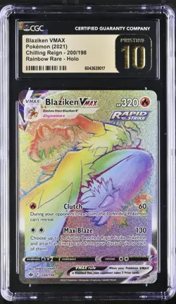 🔥Pokemon Blaziken VMAX #200 Chilling Reign Holo GRADE 10 PRISTINE GOLD LABEL!💨 - Image 1