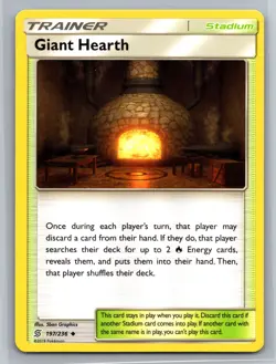 Giant Hearth 197/236 Sun Moon Unified Minds Trainer Stadium Uncommon TCG - Image 1