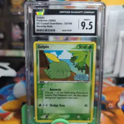 CGC 9.5 Gem Mint Gulpin Pokemon (2006) EX Crystal Guardians Reverse Holo - Image 1