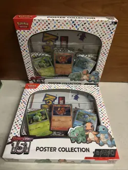 Lot Of 2 151 Poster Collection Boxes NEW SEALED Lot Pokemon TCG 820650853166 - Image 1