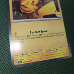 FART WHOLE SWIRL 🌀 BLEED ERROR NM Pikachu 051/162 30th Anniversary Pokemon Card - Image 2
