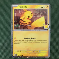 FART WHOLE SWIRL 🌀 BLEED ERROR NM Pikachu 051/162 30th Anniversary Pokemon Card - Image 5