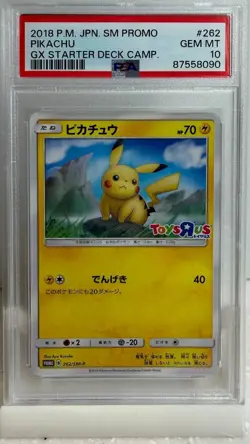 PSA 10 Pikachu 262/SM-P Toys "R" Us Gx Starter Promo Pokemon Card Japanese 2018 - Image 1