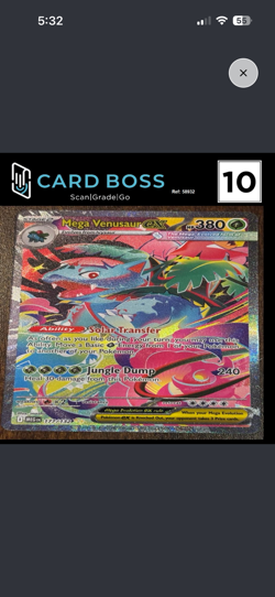 Mega Venusaur EX 177/132 Mega Evolution , Assessed by Card Boss as "Pristine 10" - Image 3