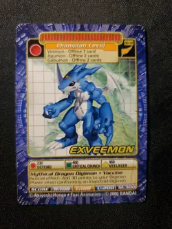 BO-118 Exveemon Digimon Card Digi-Battle Series 3 2000 Bandai NEAR MINT - Image 1