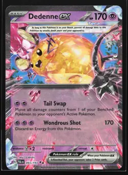 Pokemon Dedenne ex 093/193 Paldea Evolved Double Rare Holo NM - Image 1