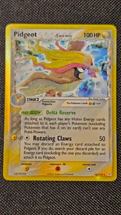 Pokemon TCG Pidgeot (Delta Species) 14/110 Holon Phantoms Holo - LP - Image 2