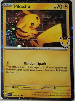 Fart Swirl 🌀 Pikachu 051/162 Cosmos Holo Heavily Bleed Error Rare Pokemon TCG ✨ - Image 2