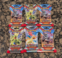 6x Pokemon Obsidian Flames Sleeved Booster Packs –Scarlet & Violet - Image 1