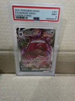 2021 Pokemon SWSH Fusion Strike Vmax Gengar 157/264 PSA 9 Mint - Image 1