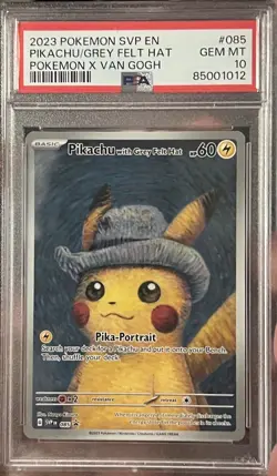 2023 Pokemon Pikachu with Felt Hat Van Gogh SV Promo #085 PSA 10 - Image 1