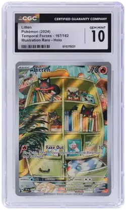 LITTEN Temporal Forces Illustration Rare #167 CGC 10 Pokemon [Nostalgium] - Image 1