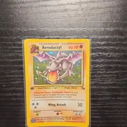 Pokemon Aerodactyl 1/62 Fossil Holo Rare 1st Edition 60 HP English 1999 Wizards - Image 1