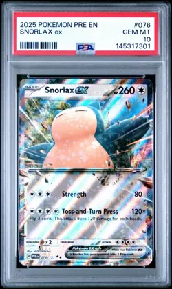 (PSA 10) Pokemon: Prismatic Evolutions – Snorlax ex #076 - Image 1