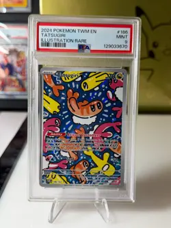 2024 Tatsugiri Illustration Rare PSA 9 Mint Pokemon TWM English Art #186 - Image 1